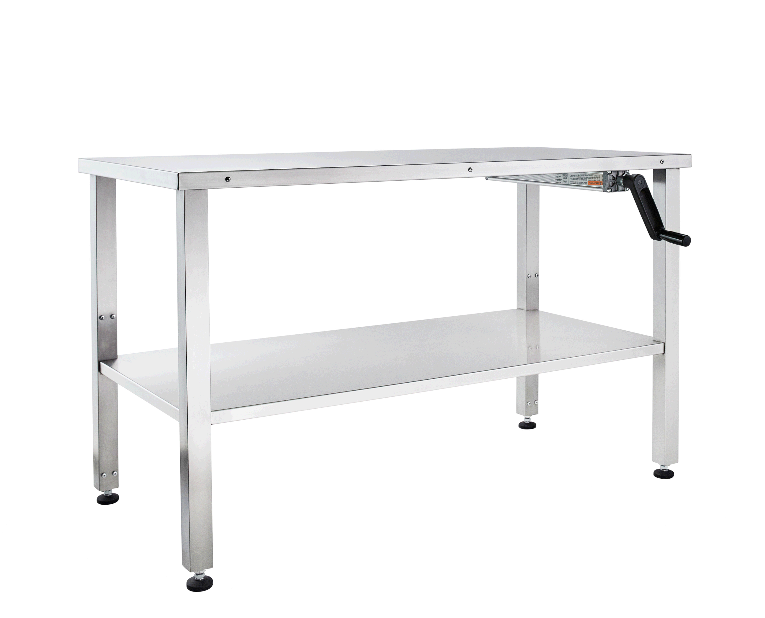 Blickman 7836HYD Hydraulic Height-Adjustable Stainless Steel Instrument Table, 60"W x 30"D, Casters | QuinceMedical.com