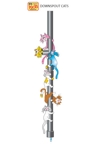 Clinton 04-CC Downspout Cats Wall Sticker | QuinceMedical.com