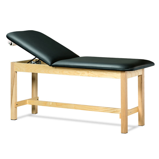 Clinton 1010-E Classic Express Treatment Table with Adjustable Backrest — Black upholstery