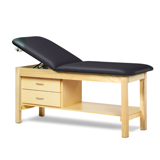 Clinton 1013-E Classic Express Treatment Table with Drawers — Black upholstery