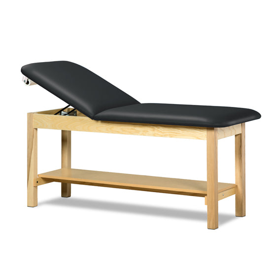 Clinton 1020-E Classic Express Treatment Table with Full Shelf — Black upholstery