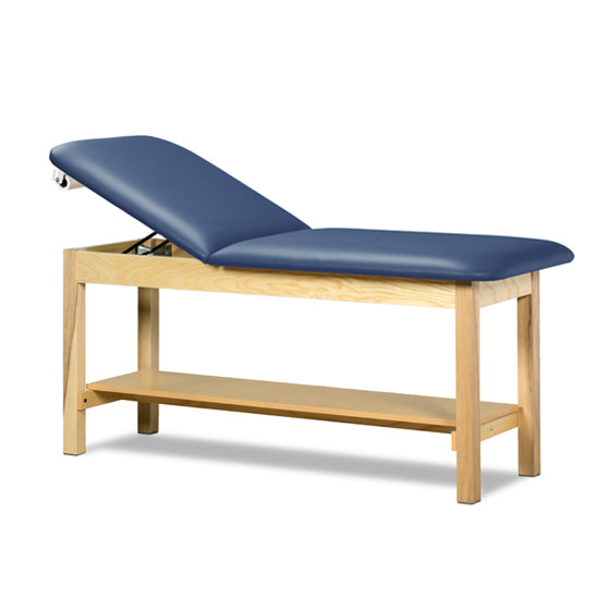 Clinton 1020-E Classic Express Treatment Table with Full Shelf — Royal Blue upholstery