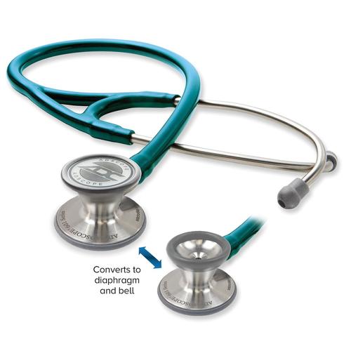 Cardiology Stethoscope, Adult, 28", Metallic Caribbean (Vednor MOQ 5 EA)
