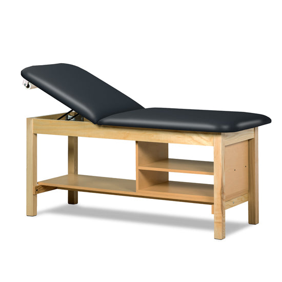 Clinton 1030-E Classic Express Treatment Table with Shelving — Black upholstery