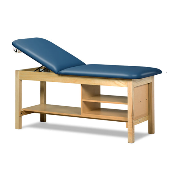 Clinton 1030-E Classic Express Treatment Table with Shelving — Royal Blue upholstery
