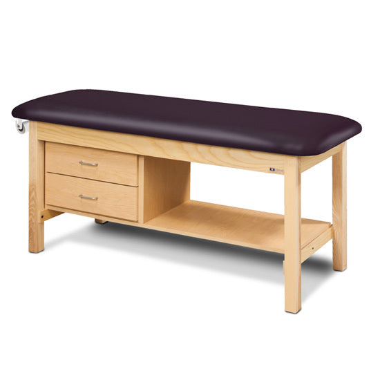 Clinton 1300-E Classic Express Flat Top Treatment Table with Drawers — Black upholstery