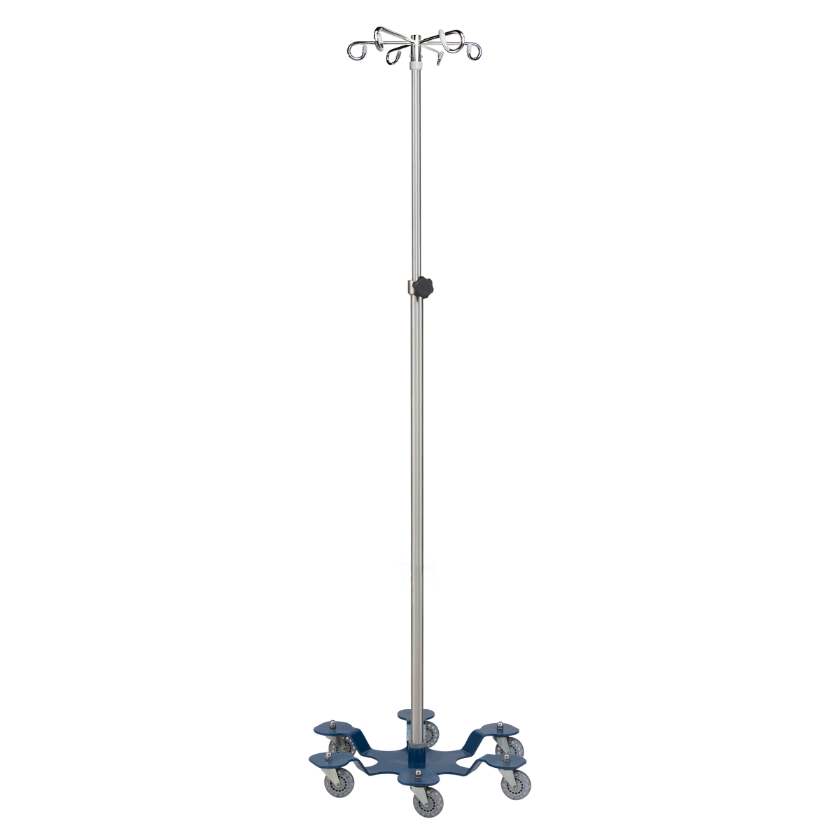 Blickman 1370SS-6 6-Leg Stainless Steel IV Stand, Powder-Coated Base, 6 Hooks | QuinceMedical.com