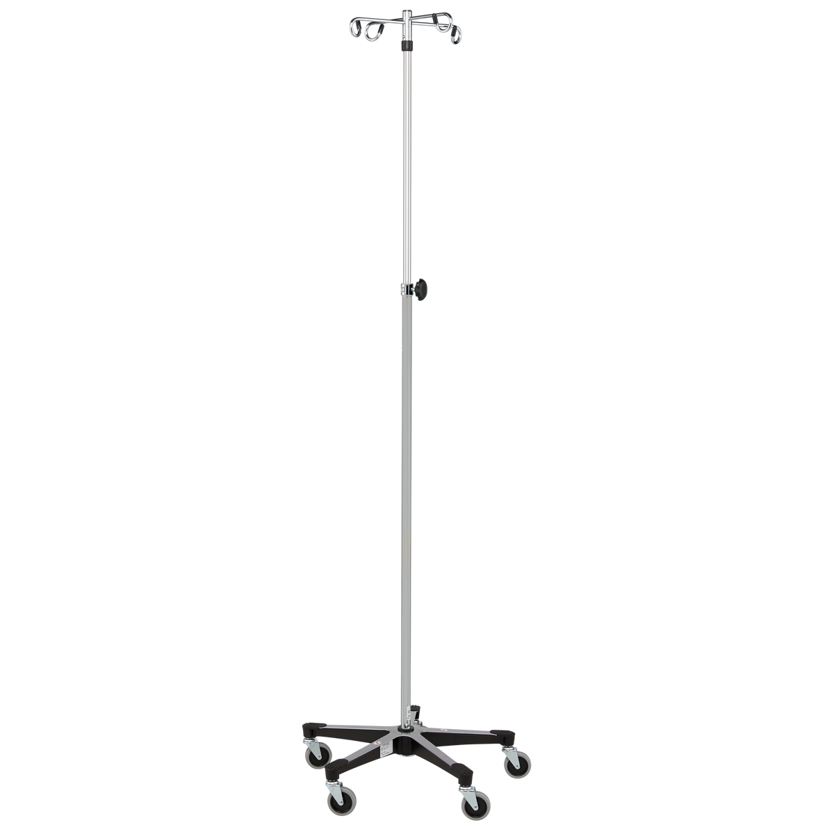 Blickman 1415SS-4 5-Leg Stainless Steel IV Stand, Tru-Loc, 2" Casters, 4 Hooks | QuinceMedical.com