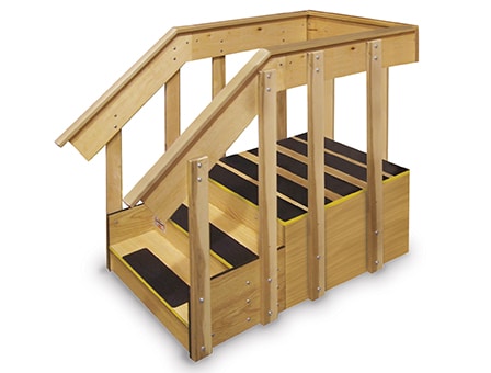 Hausmann Straight Staircase with Platform ADA