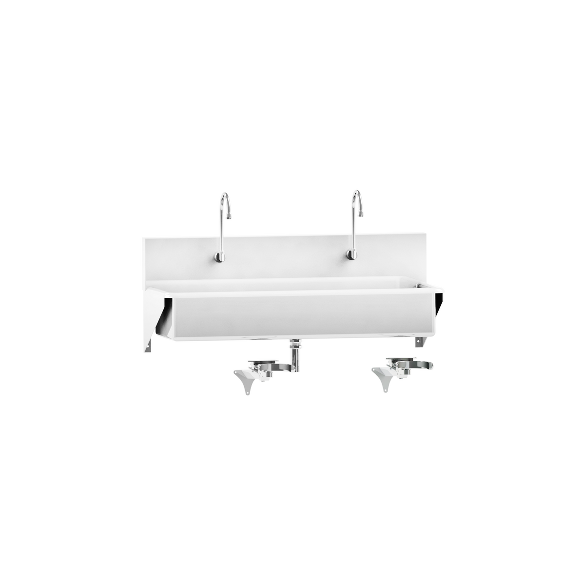 Blickman 7879SS-KA Windsor 2-Station Wall-Mounted Surgical Scrub Sink, Knee Action Control | QuinceMedical.com