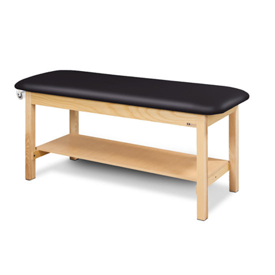 Clinton 200-E Classic Express Flat Top Treatment Table with Full Shelf — Black upholstery
