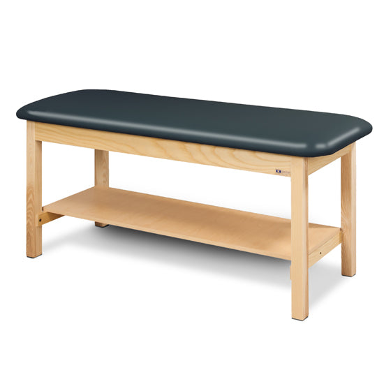 Clinton 200 Premium, Flat Top Classic Series Straight Line Treatment Table with Full Shelf | QuinceMedical.com