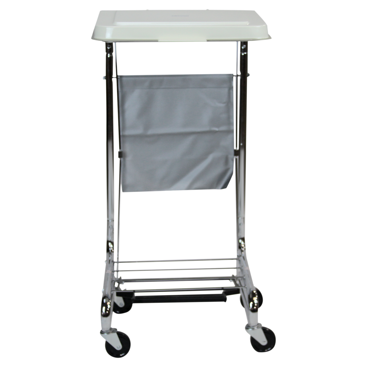 Blickman 2010 Secure Care Chrome Linen Hamper with Foot-Pedal Lid, 36-42 Gallon Bags | QuinceMedical.com