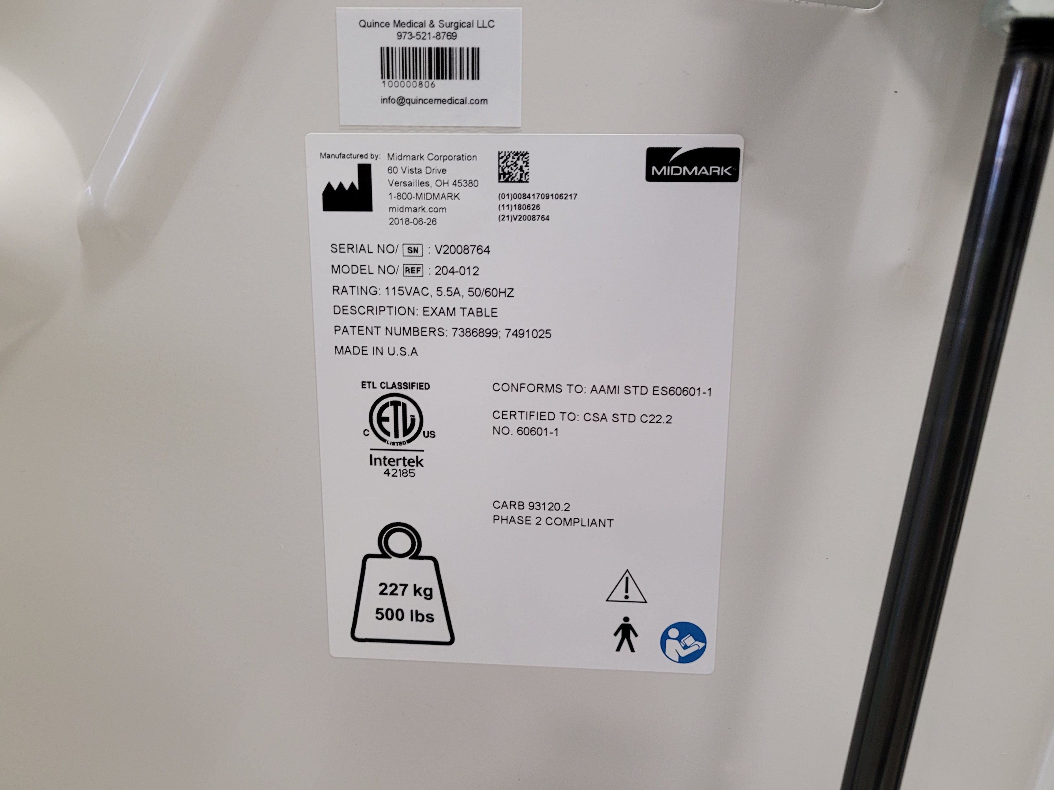 Midmark 204 Exam Table