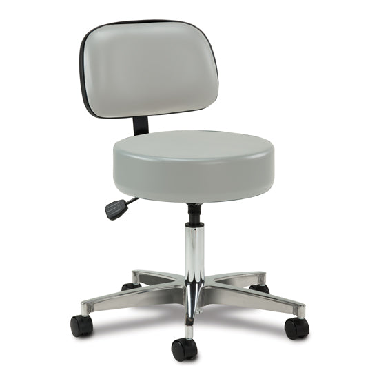 Clinton 2155-21 5-Leg Pneumatic Stool with Backrest | QuinceMedical.com