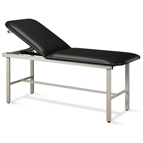 Clinton 3010-E Alpha Express Treatment Table with Adjustable Backrest — Black upholstery
