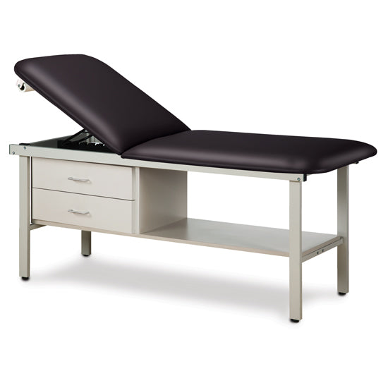 Clinton 3013-E Alpha Express Treatment Table with Drawers — Black upholstery