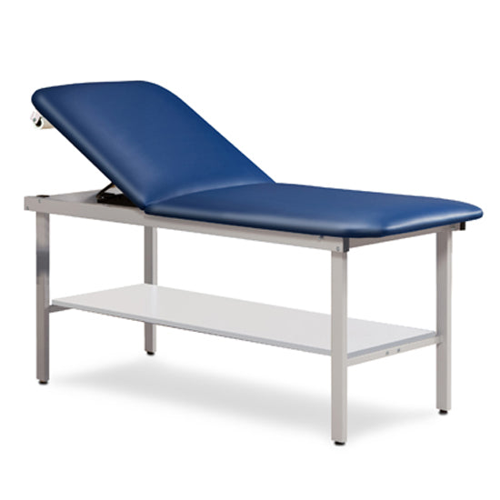 Clinton 3020-E Alpha Express Treatment Table with Full Shelf — Royal Blue upholstery