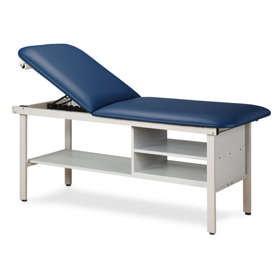 Clinton 3030-E Alpha Express Treatment Table with Shelving — Royal Blue upholstery
