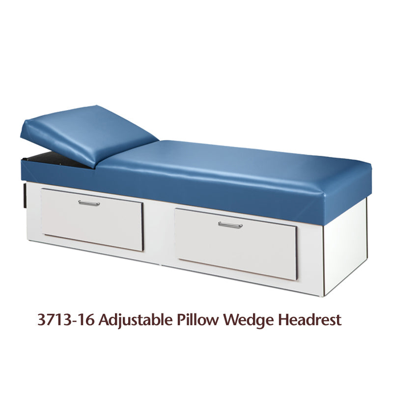 Clinton 3713 Upholstered Apron Couch with Double Drawer Storage | QuinceMedical.com