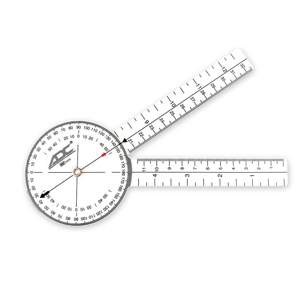Multi-Use Goniometer, 8", 360-degree Head with 2 Calibrated Scales, Arm with Linear Scale in Inches Centimeters, Latex-Free