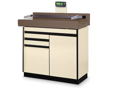 Hausmann 24″x43″ Econo-Line™ Pediatric Digital Scale with Storage Cabinets and Drawers | QuinceMedical.com