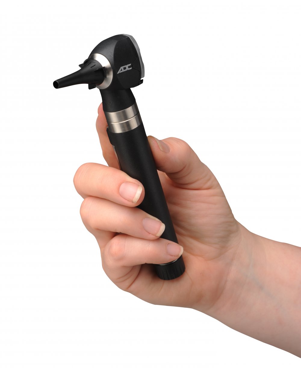 Pocket Otoscope 2.5v, LED, Hard, Black