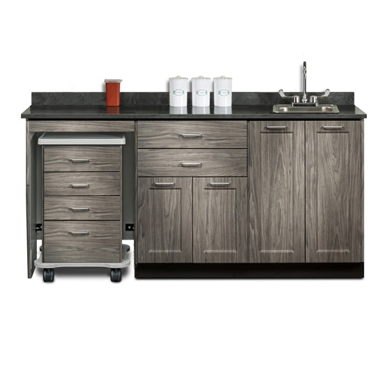 Clinton 58072L 72" Fashion Finish, Cart-Mate Cabinet/Cart Left | QuinceMedical.com