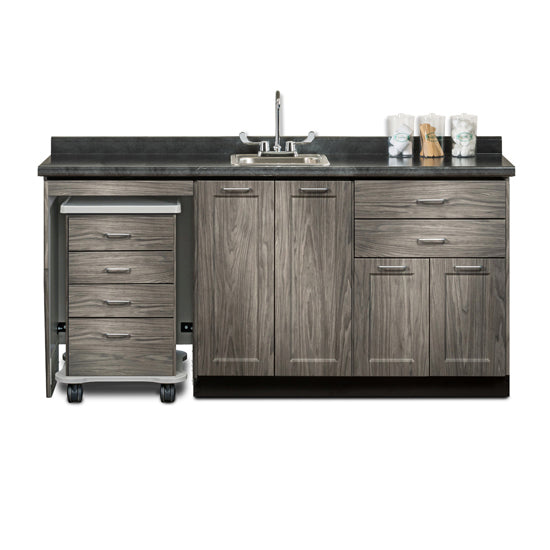 Clinton 58072ML 72" Fashion Finish, Cart-Mate Cabinet/Cart Left | QuinceMedical.com