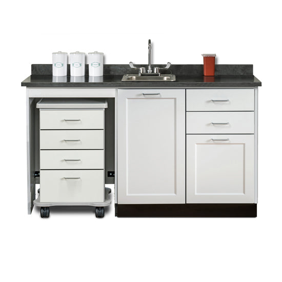 Clinton 58060ML 60" Fashion Finish, Cart-Mate Cabinet/Cart Left | QuinceMedical.com