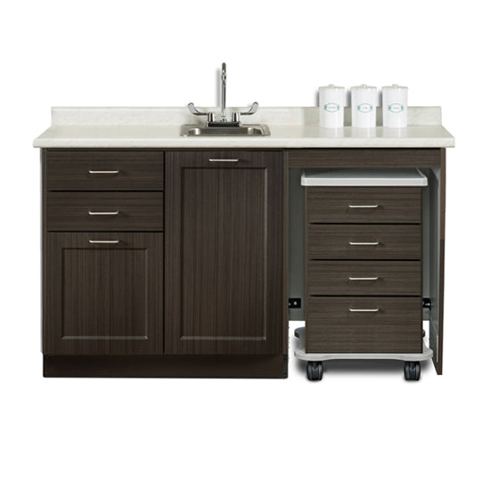 Clinton 58060MR 60" Fashion Finish, Cart-Mate Cabinet/Cart Right | QuinceMedical.com