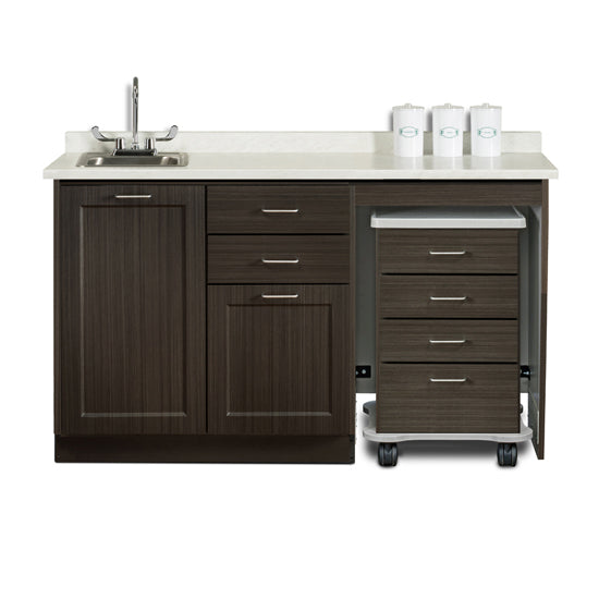 Clinton 58060R 60" Fashion Finish, Cart-Mate Cabinet/Cart Right | QuinceMedical.com