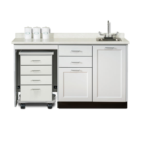 Clinton 58060L 60" Fashion Finish, Cart-Mate Cabinet/Cart Left | QuinceMedical.com