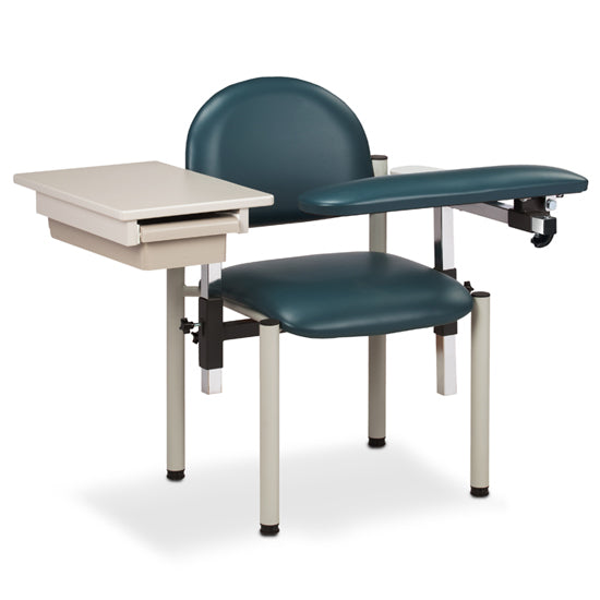 Clinton 6059-U SC Series, Padded, Blood Drawing Chair with Padded Flip Arm and Drawer | QuinceMedical.com