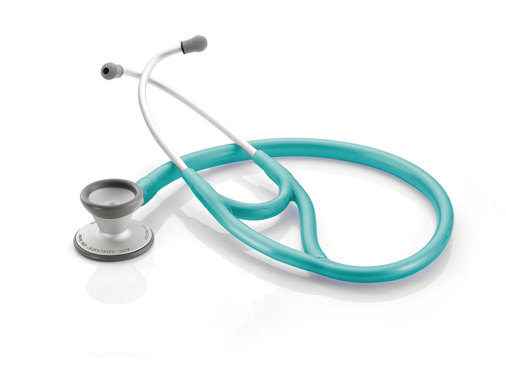 ADSCOPE Lightweight Cardiology Stethoscope, Metallic Caribbean