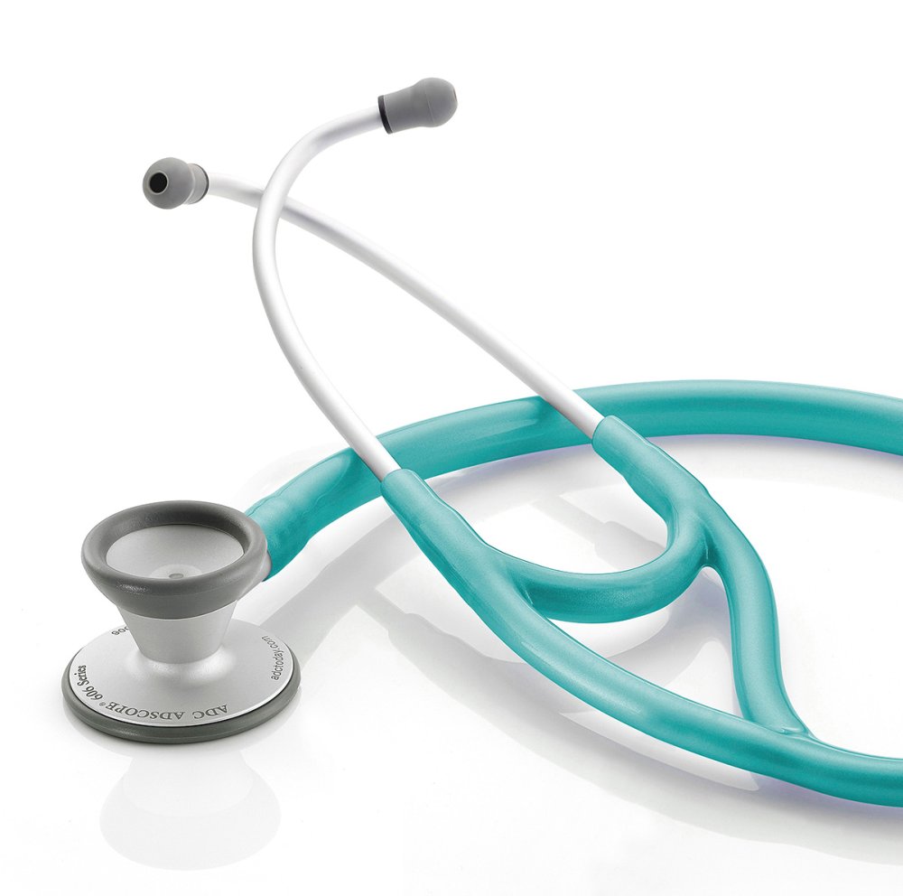ADSCOPE Lightweight Cardiology Stethoscope, Metallic Caribbean