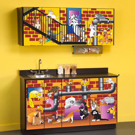 Clinton 6137-BW Alley Cats and Dogs Cabinets | QuinceMedical.com