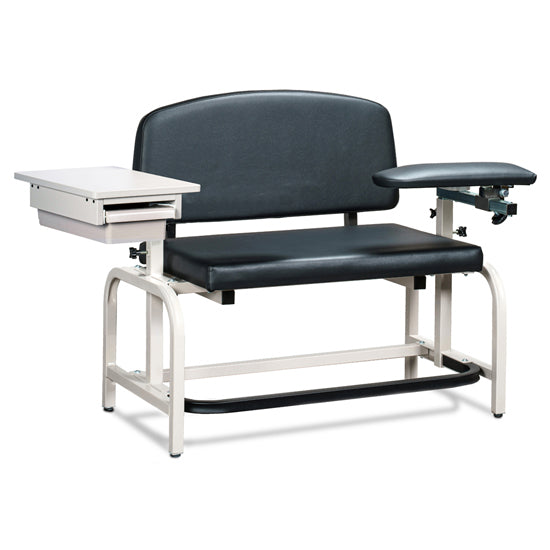 Clinton 66002B Lab X Series, Heavy-Duty, Blood Drawing Chair with Padded Flip Arm and Drawer | QuinceMedical.com