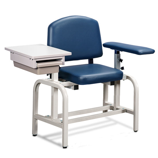 Clinton 66020-S Lab X Series, Blood Drawing Chair with Straight Padded Arm and Drawer | QuinceMedical.com