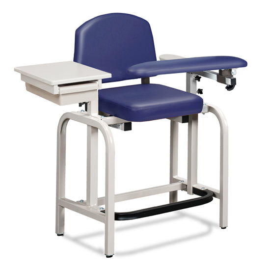 Clinton 66022 Lab X Series, Extra-Tall, Blood Drawing Chair w/ Padded Flip Arm and Drawer | QuinceMedical.com