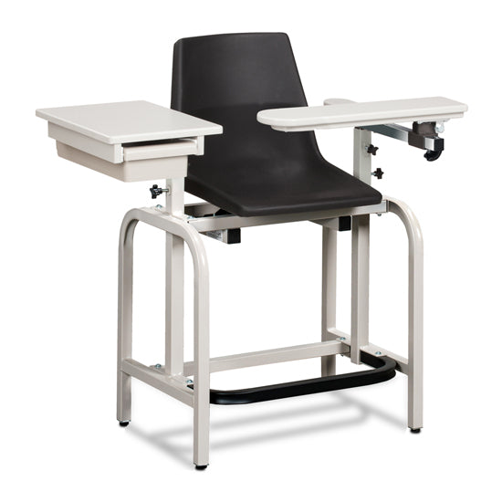 Clinton 66022-P Standard Lab Series, Extra-Tall,Blood Drawing Chair with ClintonClean™ Flip Arm and Drawer | QuinceMedical.com