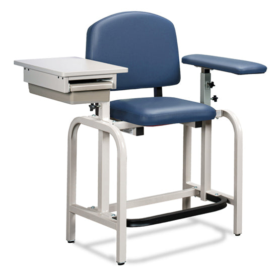 Clinton 66022-S Lab X Series, Extra-Tall, Blood Drawing Chair with Straight Padded Arm and Drawer | QuinceMedical.com