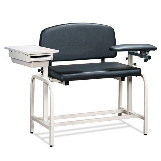 Clinton 66092 Lab X Series, Extra-Wide /Extra-Tall, Blood Chair/ Padded Flip Arm and Drawer | QuinceMedical.com
