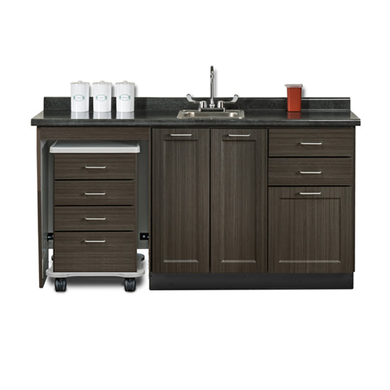 Clinton 58066ML 66" Fashion Finish, Cart-Mate Cabinet/Cart Left | QuinceMedical.com