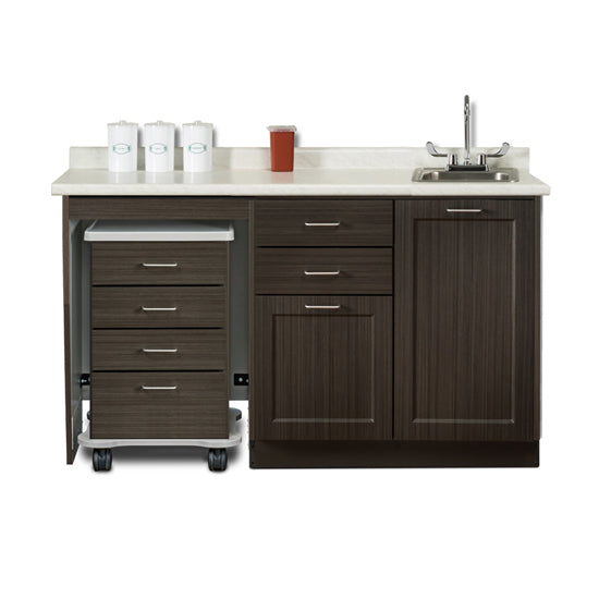 Clinton 58066L 66" Fashion Finish, Cart-Mate Cabinet/Cart Left | QuinceMedical.com
