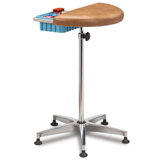 Clinton 6940 Half Round, Stationary, Padded Phlebotomy Stand | QuinceMedical.com