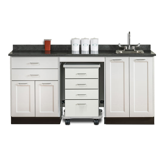 Clinton 58072SR 72" Fashion Finish, Cart-Mate, Split Cabinet | QuinceMedical.com