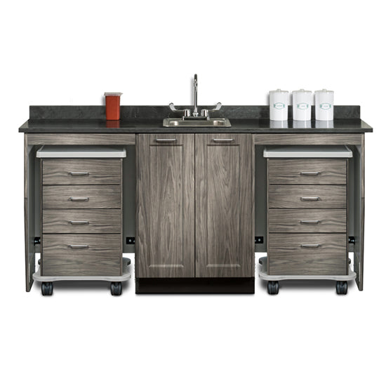 Clinton 58072D 72" Fashion Finish, Dual, Cart-Mate Cabinet | QuinceMedical.com