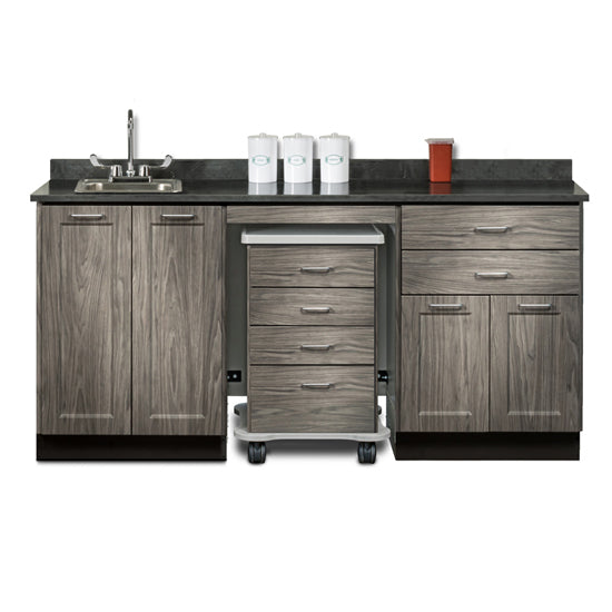 Clinton 58072SL 72" Fashion Finish, Cart-Mate, Split Cabinet | QuinceMedical.com