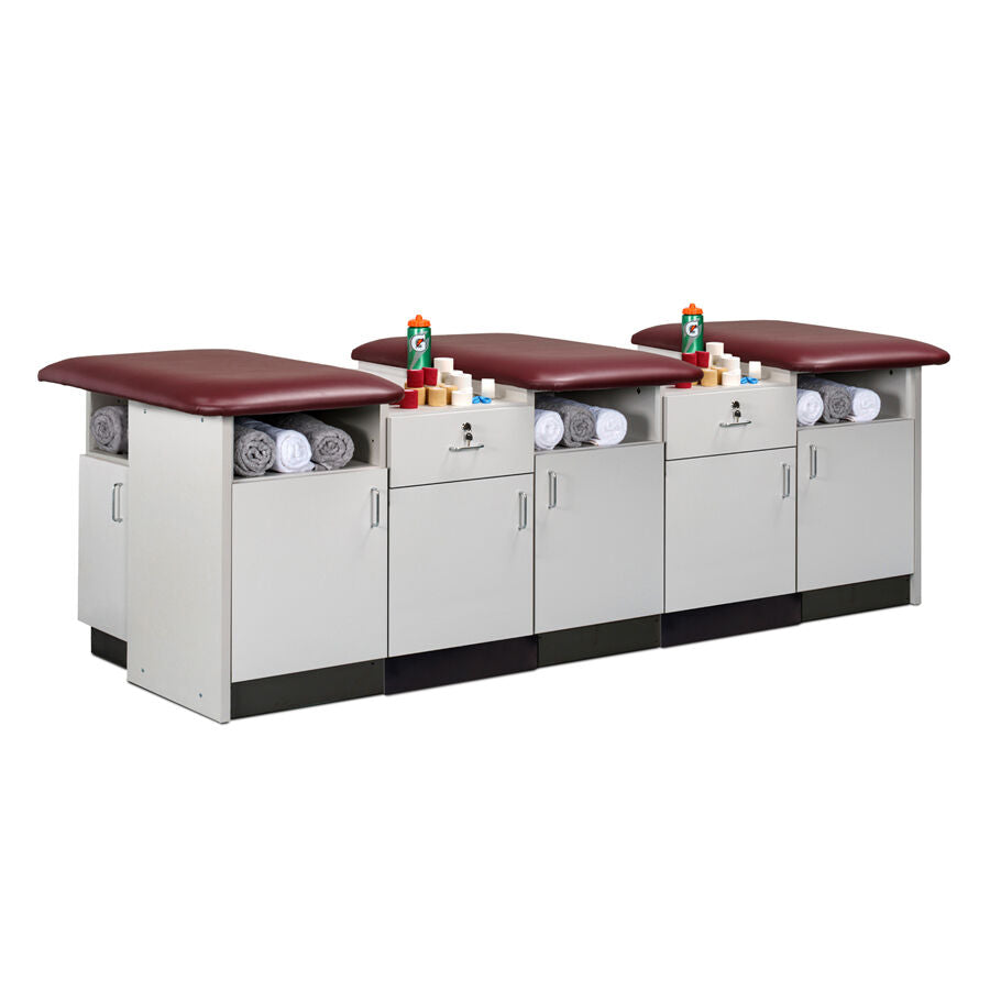Clinton 7399-42 42" Cabinet-style, Multi-Seat, Taping Station with Flat Tops